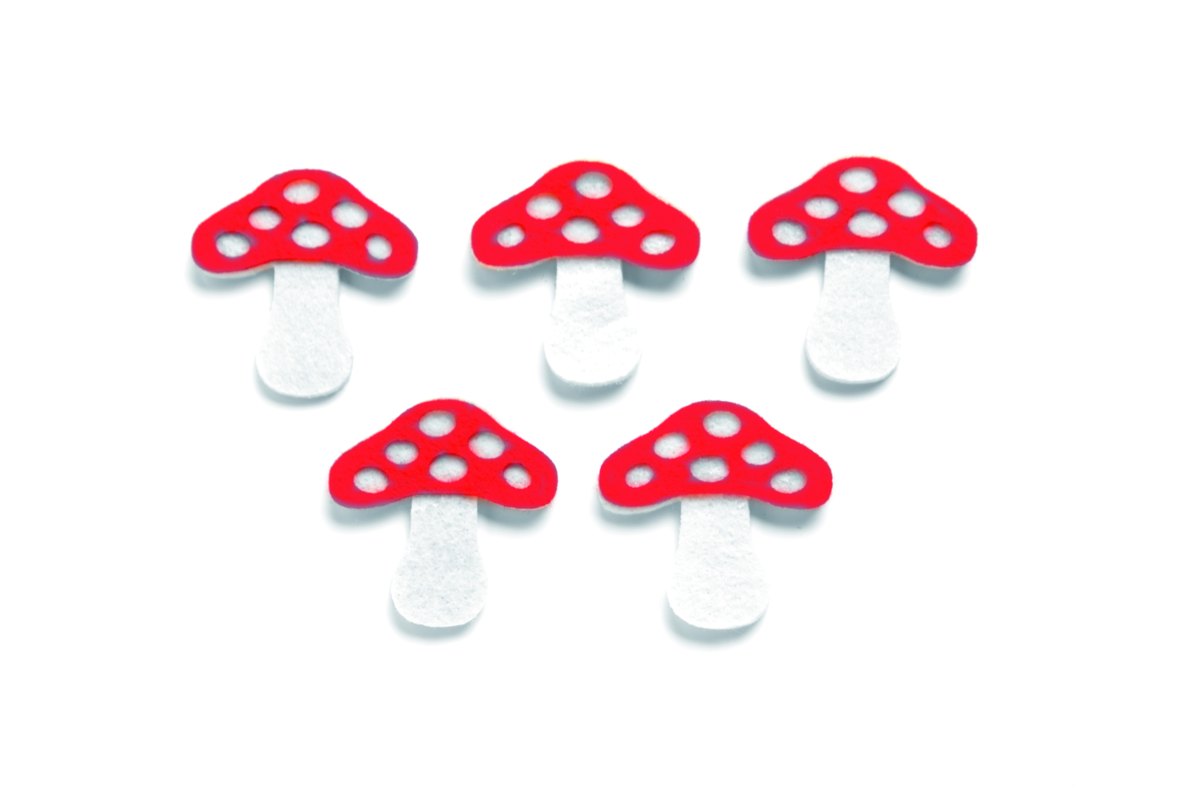 hampignon en feutrine 5,5x0,3cm 5 pcs